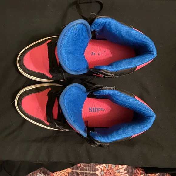 Supra Sneakers - Pink and Black with Blue Accents - Picture 6 of 8